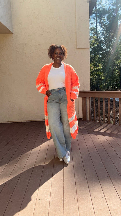 The Orange Sherbet Cardigan Sweater